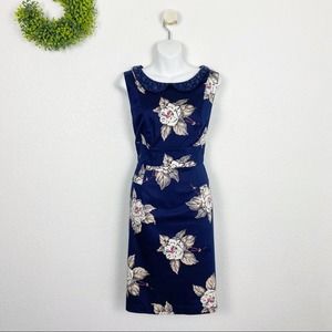 Joules Francesca Navy Floral Peplum Midi Dress 10